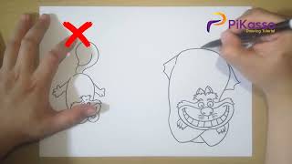 How to Draw Cheshire Cat from Alice in Wonderland Step by Step