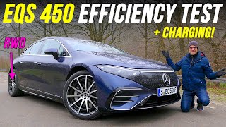 Mercedes EQS 450 RWD 108 kWh driving REVIEW with winter range and charging test!