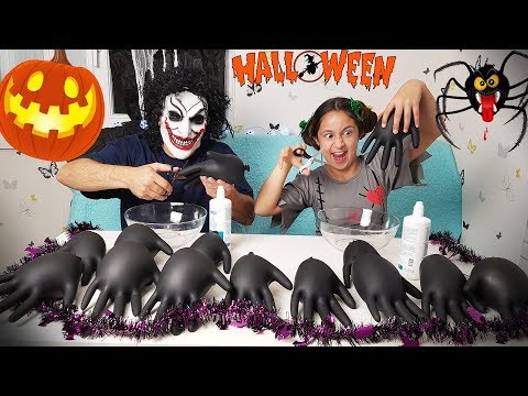 5 GLOVES OF GLUE CHALLENGE//5 GANTS DE COLLE CHALLENGE,HALLOWEEN2018.