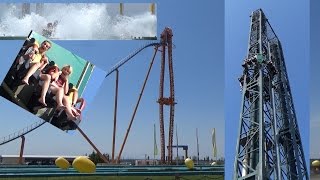 Giant Water Roller Coaster Sky Launch Tower POV Mirabilandia Intamin Full HD Italy | Family Fun ✔