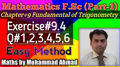Mathematics F.Sc Part-1 |Ch.#9  |Exercise #9.4  Q#1,2,3,4,5,6|Maths byMuhammad Ahmad