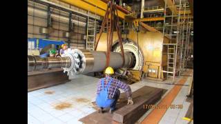 Wyciąganie Wirnika Generatora synchronicznego 125MVA / Removing Rotor from  Synchronous Generator