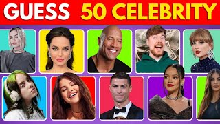 Guess the Celebrity in 3 Seconds | 50 Most Famous People | Quiz (Quiz Mania)
