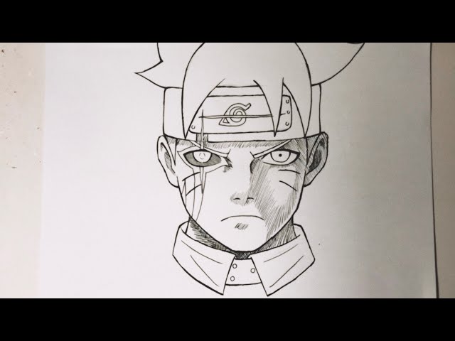 Como desenhar o BORUTO (Naruto) passo a passo, fácil e rápido 