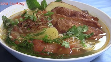 BÚN CHẢ CÁ - Cách Nấu Bún Chả Cá Đơn Giản Không Dùng Nước Hầm Xương || Lina Cooking