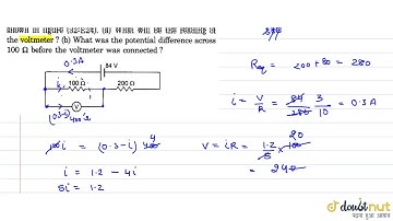 A voltmeter of resistances `400(Omega)`is used to measure the potential difference across the `1...