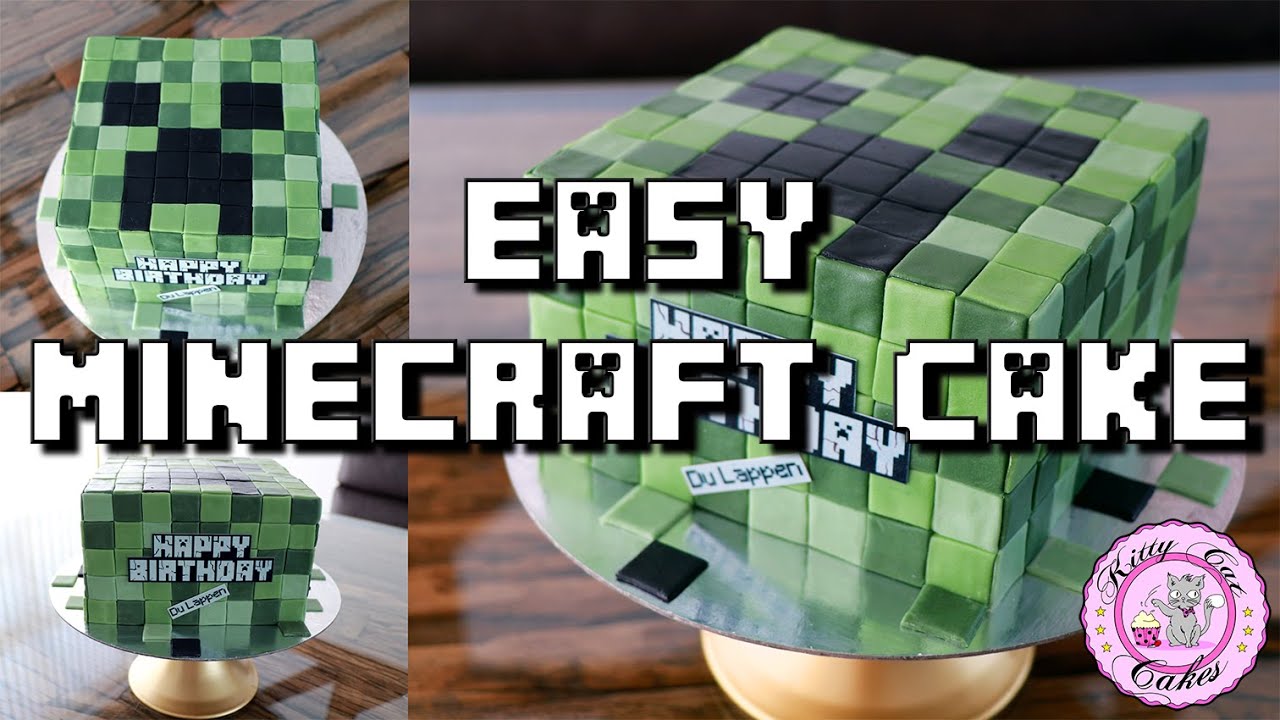 Minecraft Creeper Cake Tutorial - YouTube