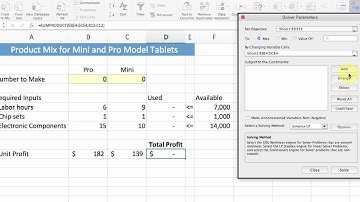Linear Programming (LP) Optimization with Excel  Solver