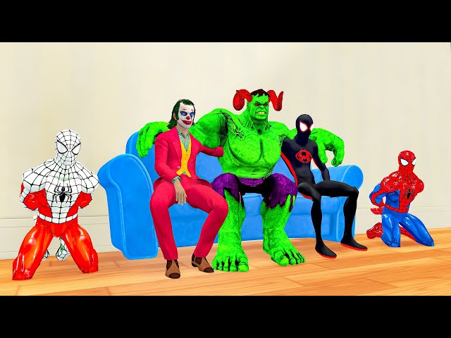 Team Bad Guy Joker, Big Hulk use Tanks to attack Schools - Superheroes Spiderman rescue all Children class=