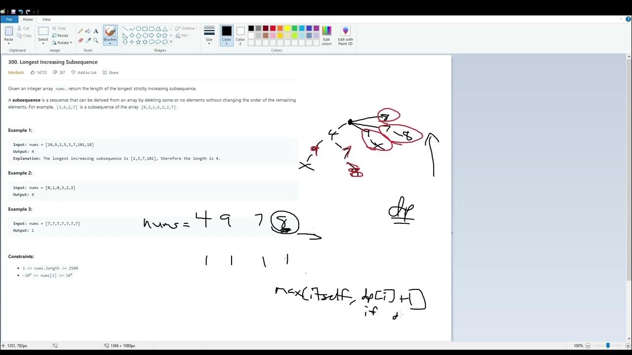 Leetcode 300 longest increasing subsequence python youtube