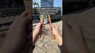 Playing A Virtual Drum Kit With High Tech Sticks