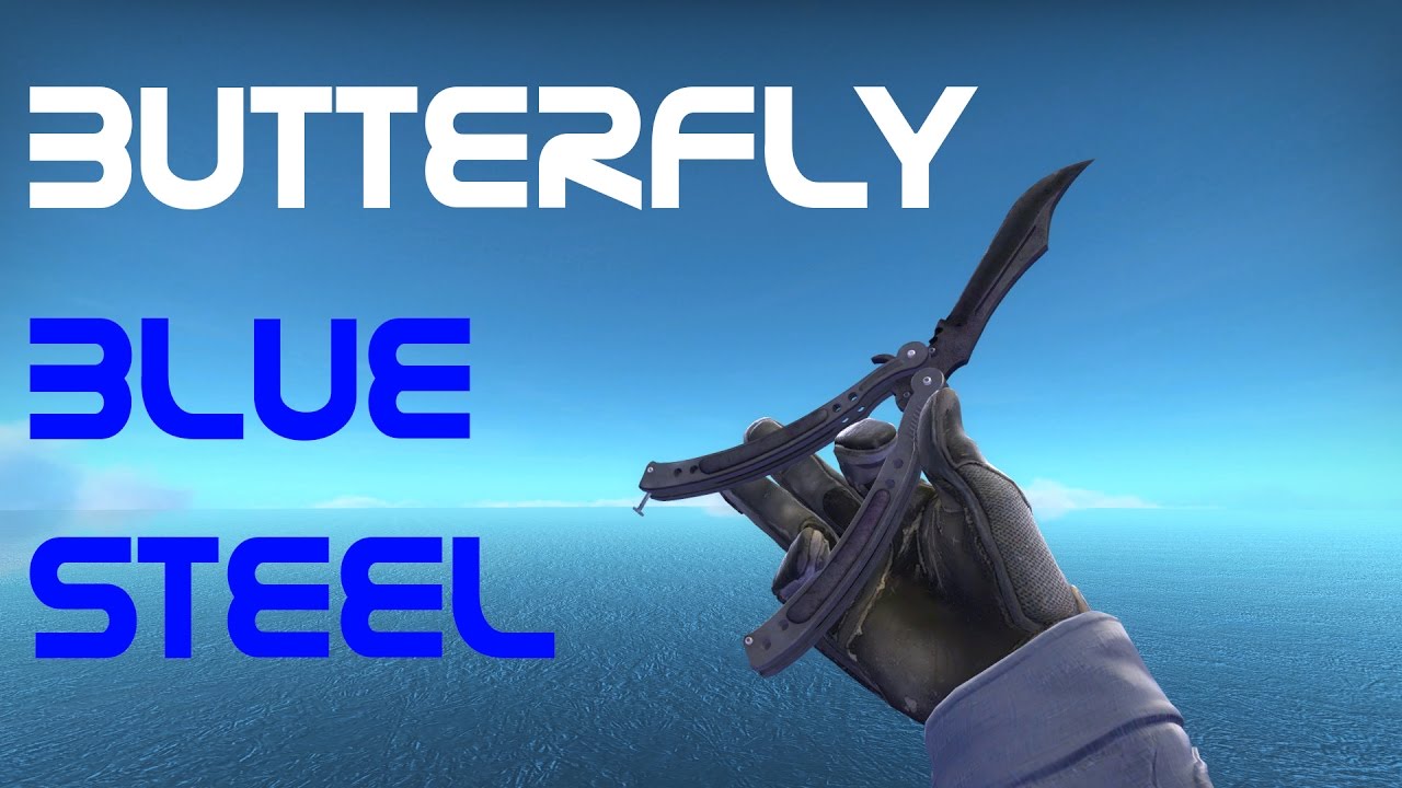 CSGO - Butterfly Blue steel showcase - YouTube