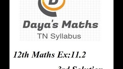 12th Maths Ex-11.2-3rd Solution Tamilnadu Syllabus..