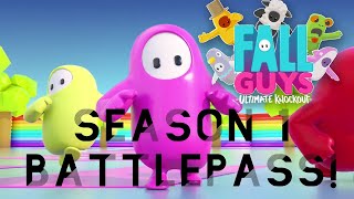 FALL GUYS SEASON 1 BATTLEPASS SHOWCASE! (FREE BATTLE PASS CONTENTS!)