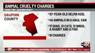 Woman faces over 90 charges after being found with U-Haul van filled with 45 animals in Derry Twp.