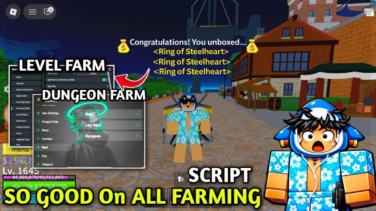 I Got The Best Auto Farming & Dungeon Script In Blox Fruits 