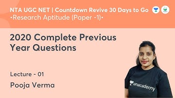 2020 Complete Previous Year Questions | Research Aptitude | NTA UGC NET JRF 2021 | by Pooja Verma