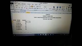 Inserting/deleting Row /Column class 6