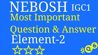 NEBOSH IGC1 Element 2 | HEALTH AND SAFETY MANAGEMENT SYSTEMS 1 - POLICY