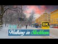 【8K HDR】Walking in Stockholm Winter 2021| Stockholm Train Station | Stockholms Centralstation