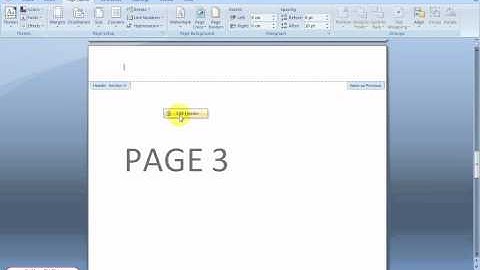 How to start header and footer from page 3? | Word 2007