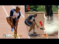 Unbelievable athlete shoes caught fire after running super fast 100m