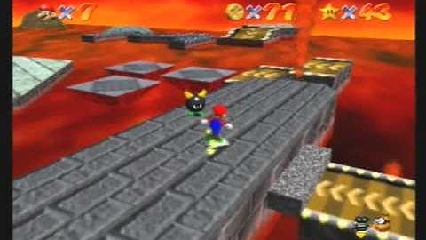 Super Mario 64 - Walkthrough - Stage 7 - Lethal Lava Land - 100 Coins