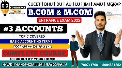 #3 Basics Accounting Terms | CUCET | BHU B.com & M.com Entrance 2022 | Complete Course Join Now