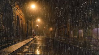 Pioggia Rilassante per Dormire e Sognare Sonno Profondo - Pioggia e Temporale su una Strada di Notte