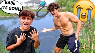 I LOST MY ENGAGEMENT RING IN THE LAKE (prank!!)