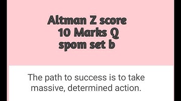 Altman z score || SPOM SET B|| CA Final || Pls like and subscribe/cover less than 4 min