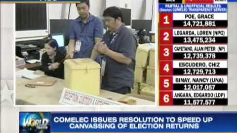 Comelec works to fasttrack poll canvassing
