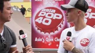 Justin Bieber chats to Dom Lau on Asia Pop 40 at Monster Skatepark, Sydney screenshot 4
