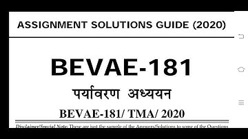 BEVAE 181 Ignou Solved Assignment 2020-21