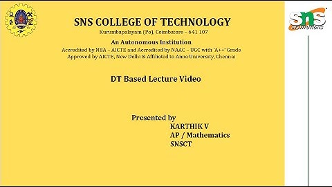 DT Based Lecture Video | Discrete Mathematical Structures | SNS Institutions