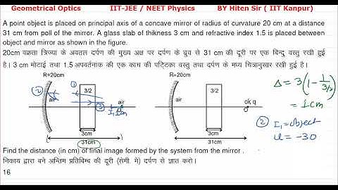 A point object is placed on principal axis of a concave mirror of radius of curvature 20 cm at a dis