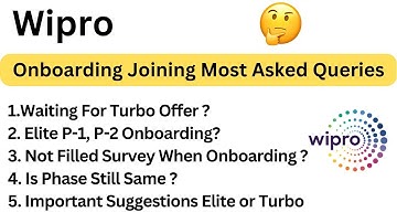 Wipro Mail Update | Turbo Onboarding | Elite P-1 | P-2 | Important Suggestions | Queries Solved
