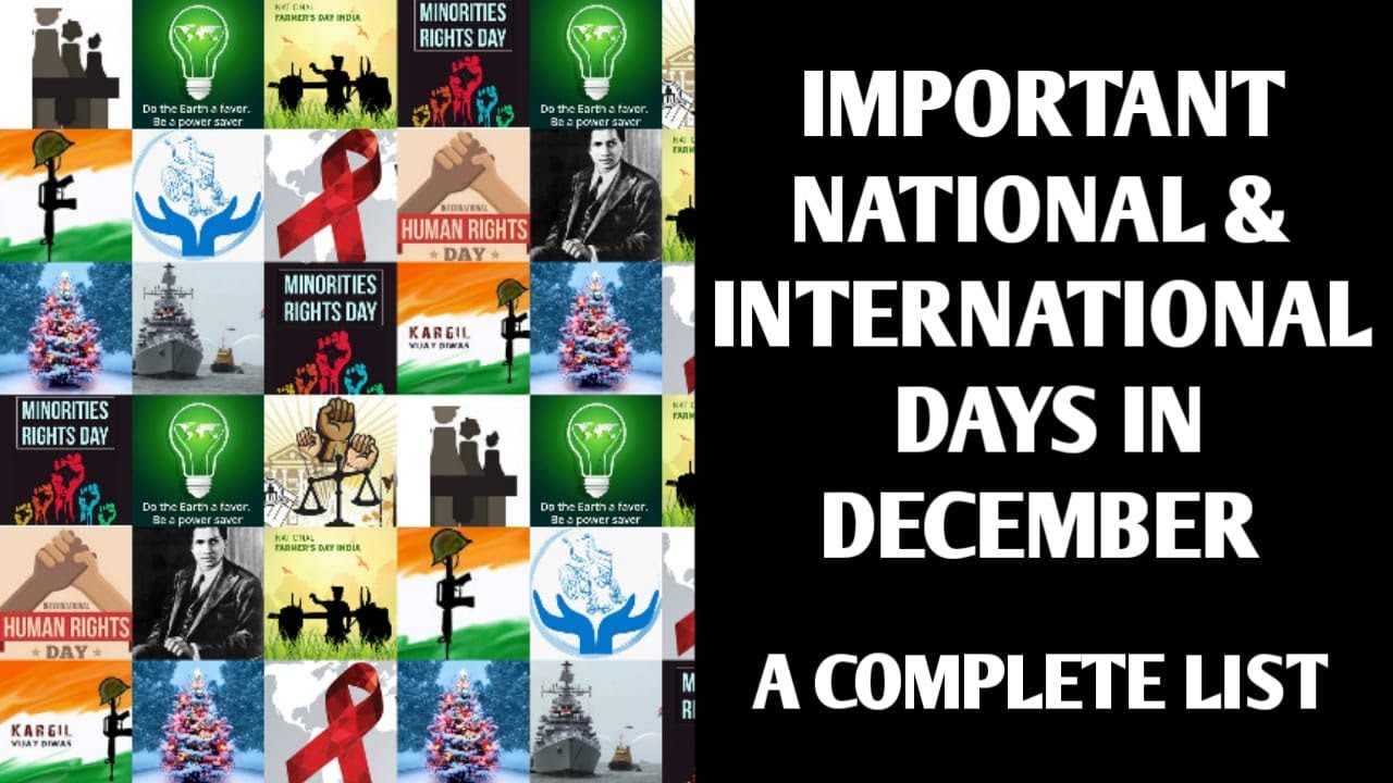 Important days National & International days December Study Prix