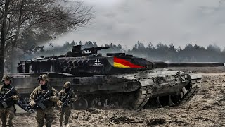 Furious German Leopard Tank Destroys Russian T-72 Tank on Border