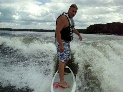 Dr. Jeffrey wake surfing Lake Milton