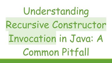 Understanding Recursive Constructor Invocation in Java: A Common Pitfall