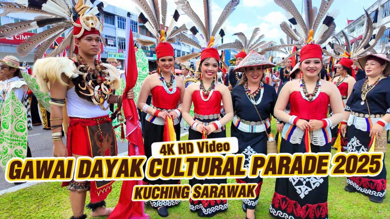 [4K HDR Video] Tradisi Dayak di Tengah Bandar Raya Kuching - Perarakan Niti Daun 2025