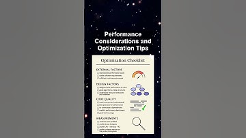 Performance Considerations and Optimization Tips #ai #artificialintelligence #machinelearning