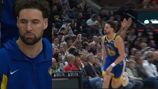 KLAY PISSED TO COME OFF BENCH! SHOT LIGHTS OUT FROM DEEP! SHOCKS JAZZ! CAUGHT FIRE FROM 3!