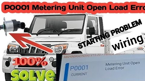 P0001 Metering Unit Open Load Error,starting problem#mahindra #problem #repairing #boleropickup