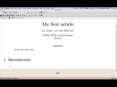 Typing your first article with GNU TeXmacs