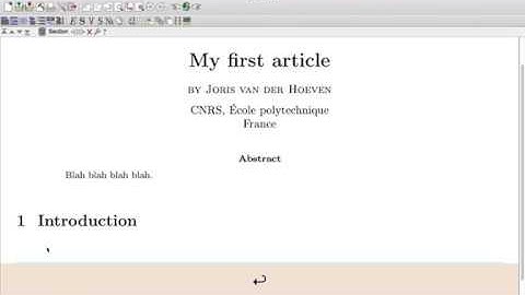 Typing your first article with GNU TeXmacs