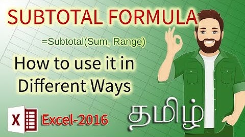 Subtotal formula in excel in Tamil | subtotal filtered data in excel | Excel2Grow