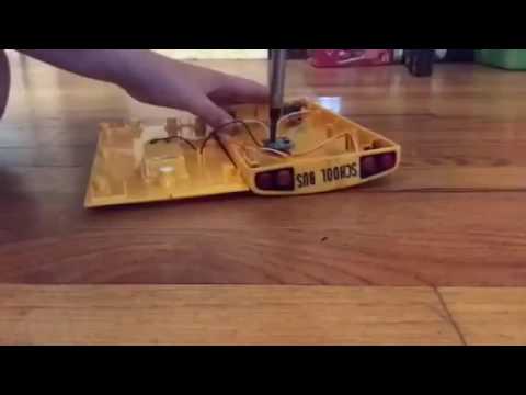 Taboo groundhog taking apart toy school bus