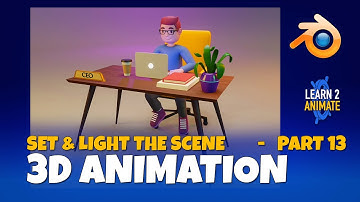 Scene Set up & Lights Part 13 Blender 3.1 Beginner Tutorial - Converting a 2D Illustration to 3D